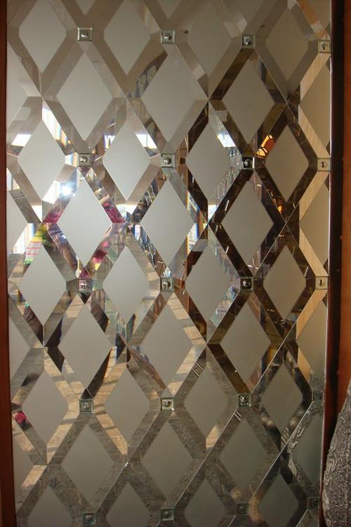 供应夹胶石纹玻璃 艺术玻璃拼镜 酒店装饰首选